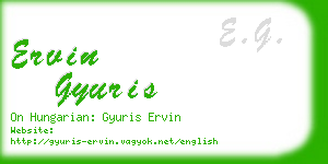 ervin gyuris business card